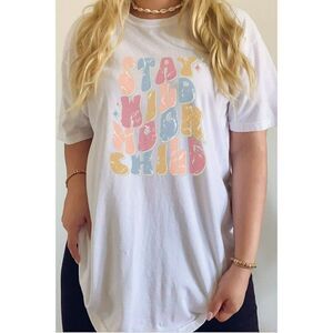 Stay Wild Moon Child Oversized Graphic Tee Comfort Colors Relaxed Slogan Shirt